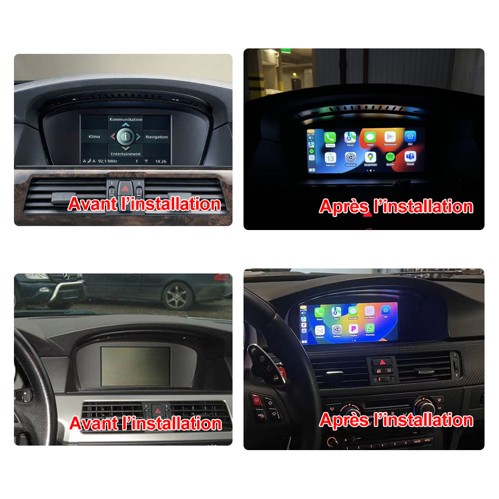 8,8 Pouces Android 10 Autoradio pour BMW Série 3 E90 E91 Série 5 E60 E61  Série 6 E63 E64 CCC avec Support d'écran OEM GPS Navi Carplay Android Auto