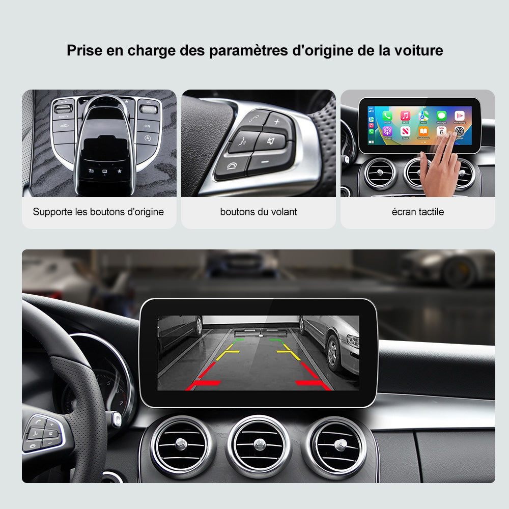 Unité principale de Navigation GPS sans fil Apple CarPlay Android Auto 12.3 pouces pour Mercedes Benz classe A B C E GLA GLC 2008 – 2019