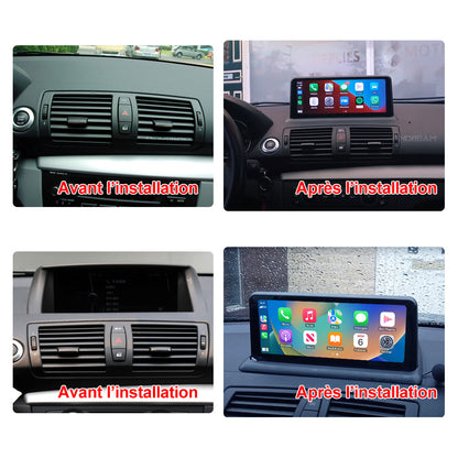 10,25 "sans fil Apple CarPlay Android Auto voiture multimédia pour BMW série 1 E87 E88 E81 E82 2005-2014 IPS unité principale tactile